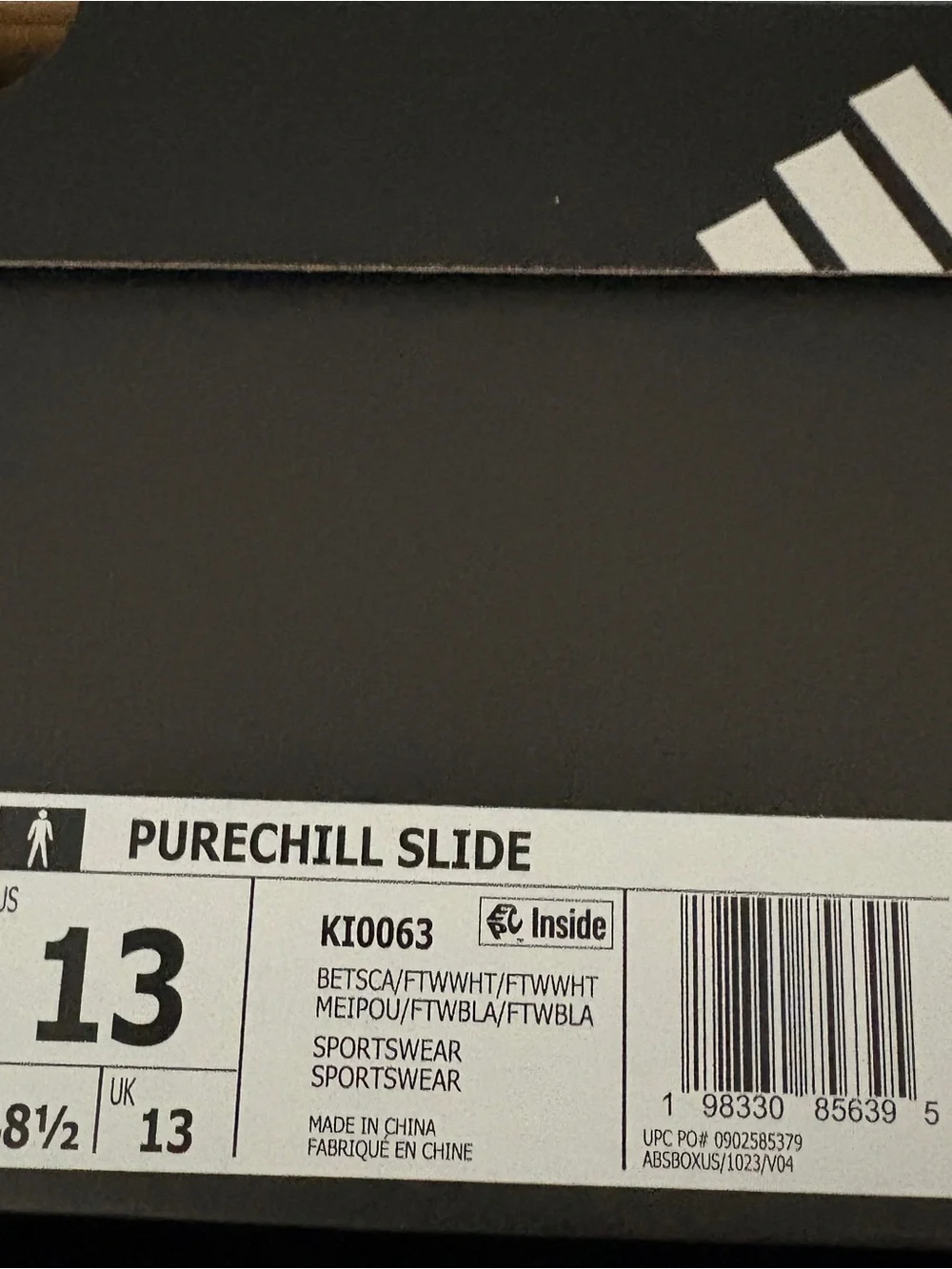 Adidas Purechill Slide Comfortable Slip On Scarlet Red  White KI0063 Size